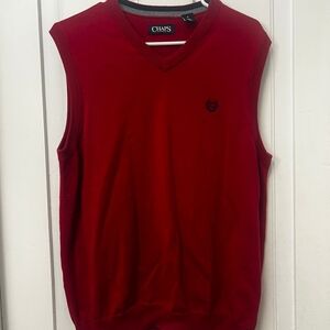 Chaps Red Sleeveless Sweater Vest